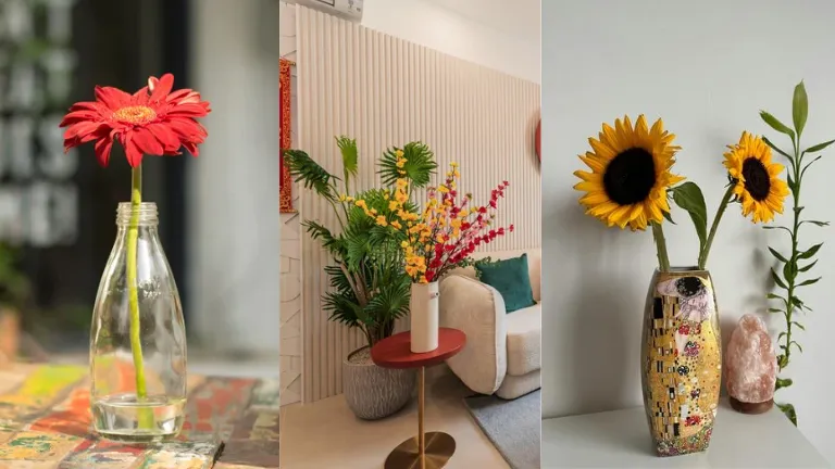 Arranjos de flores em vasos decorativos, compondo ambientes aconchegantes e elegantes, perfeitos para decoração para o Dia das Mães.